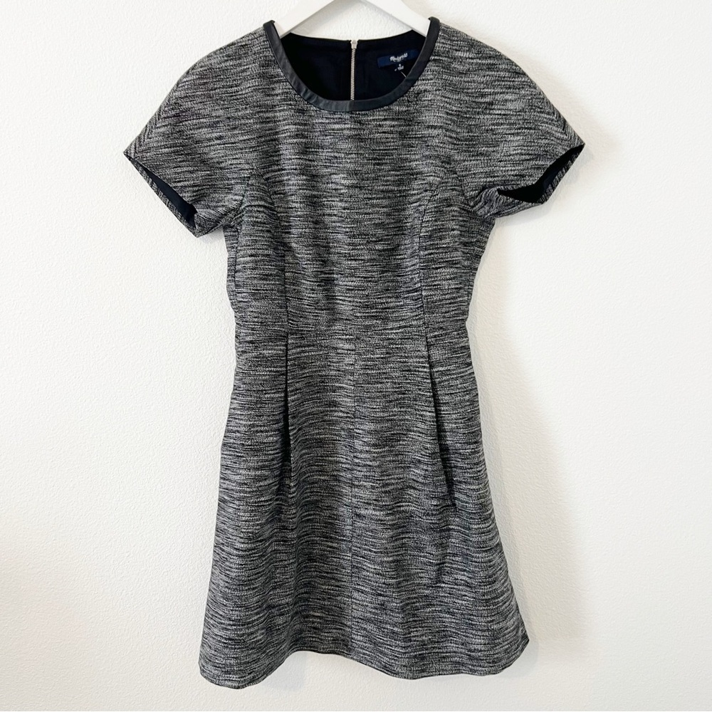 Madewell Grey Tweed Dress Skater Size 0 NWT